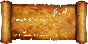 Janek Alvina névjegykártya